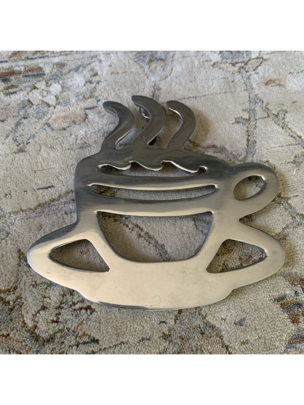 2004 Wilton COPCO Steaming Coffee Teacup Aluminum Trivet Footed with Wall Hook